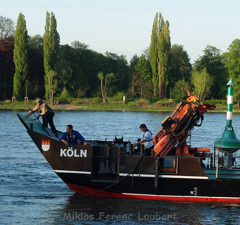 Motor Segelboot mit Motorschaden trieb gegen Alte Liebe bei Koeln Rodenkirchen P148.JPG